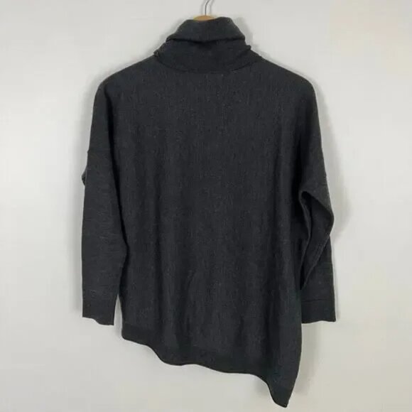 Eileen Fisher 100% Wool Tunic | Charcoal Turtleneck | Petite Small - Picture 2 of 4